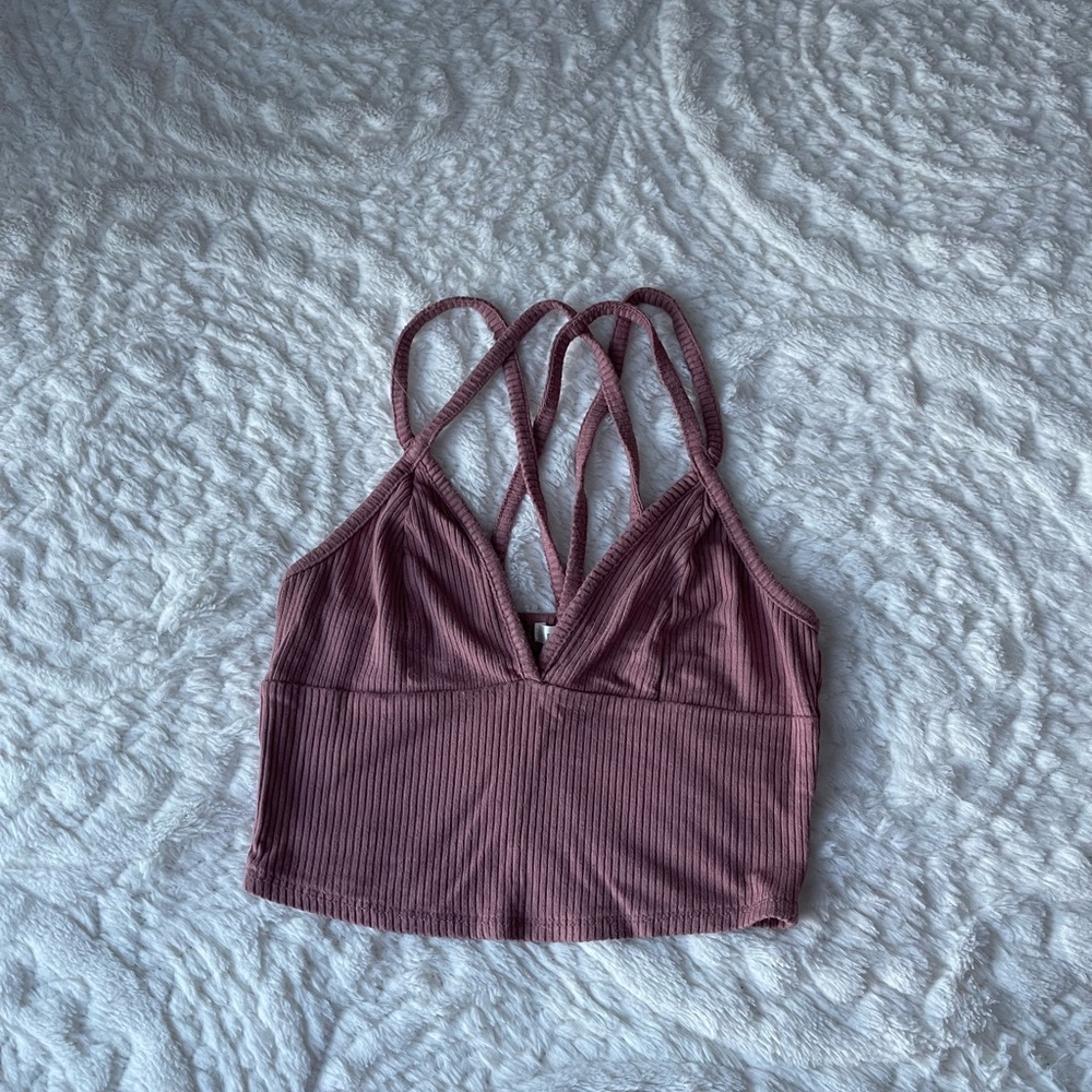 pink crop top